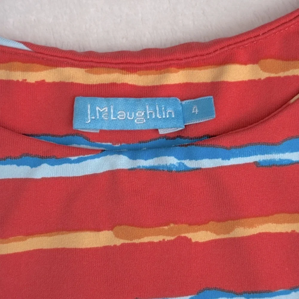 J. McLaughlin | Nicola Catalina Cloth Sleeveless Tiered Pull Over Stripe Dress 4 - Picture 4 of 10